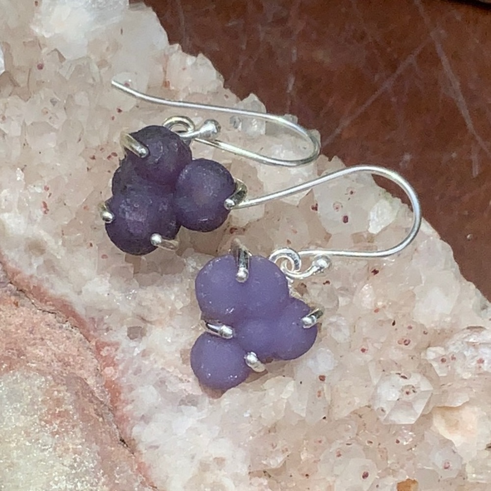 GRAPE MANKURRA AGATE 925 STERLING SILVER EARRINGS